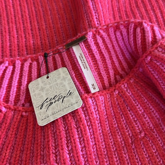 NWT Free People Boat Neck Tunic Sweater Medium BLOSSOM GLOW COMBO - Picture 11 of 12